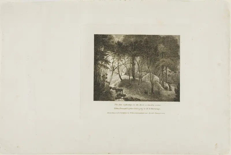 Sun Reflecting on the Dew, A Garden Scene Wall Art by William Birch - High-Resolution Digital Print