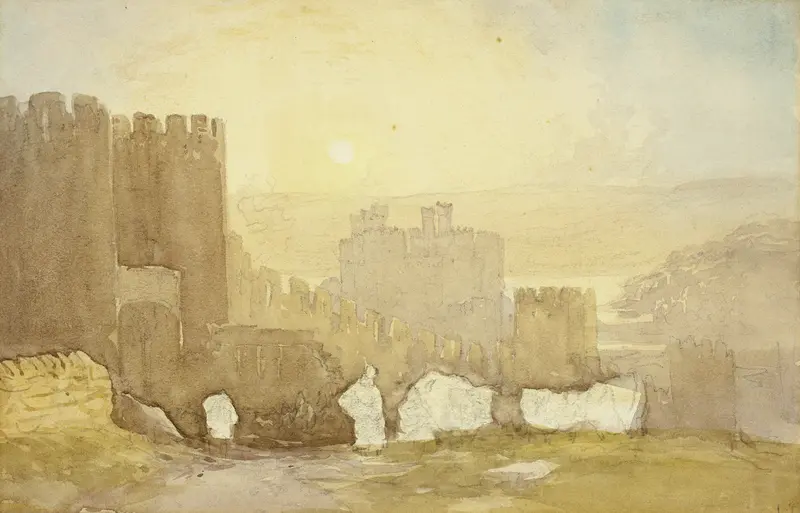 Sunrise, Conway Castle Wall Art by David Cox, the elder - High-Resolution Digital Print