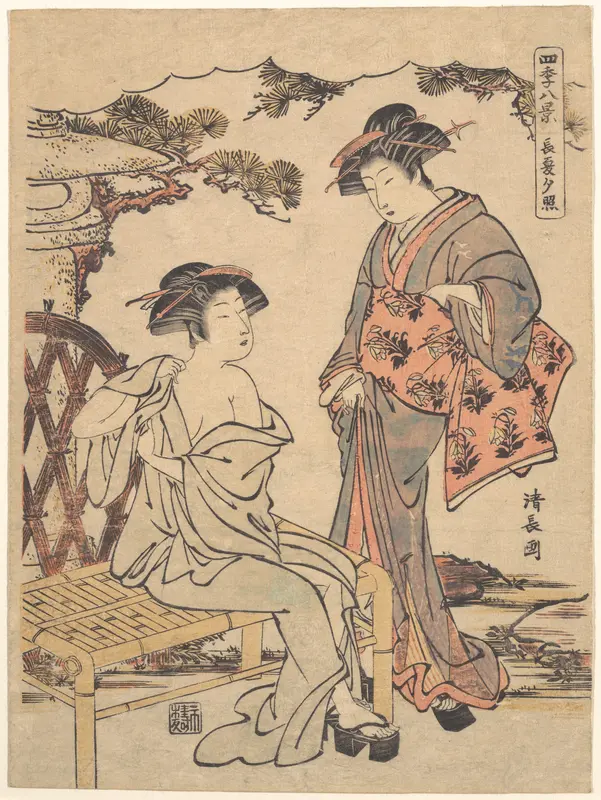 Sunset Glow of Late Summer (Chōka no sekishō), from the series Eight Views of the Four Seasons (Shiki hakkei)