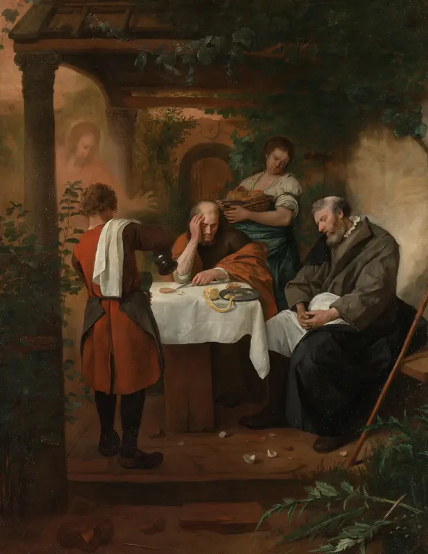 Supper at Emmaus Wall Art by Jan Havicksz. Steen - High-Resolution Digital Print