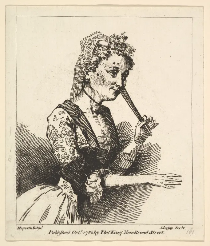 Surprised Woman from Hogarth's "Morning" Wall Art by Richard Livesay - High-Resolution Digital Print