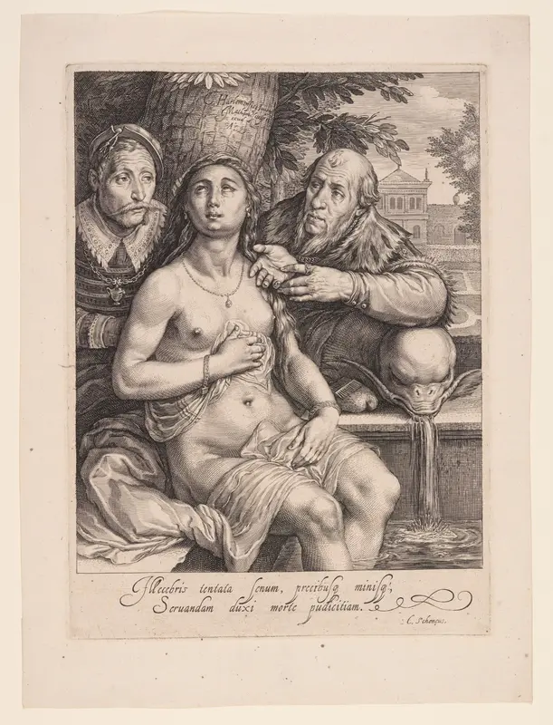 Susanna and the Elders Wall Art by Jacob Matham - High-Resolution Digital Print