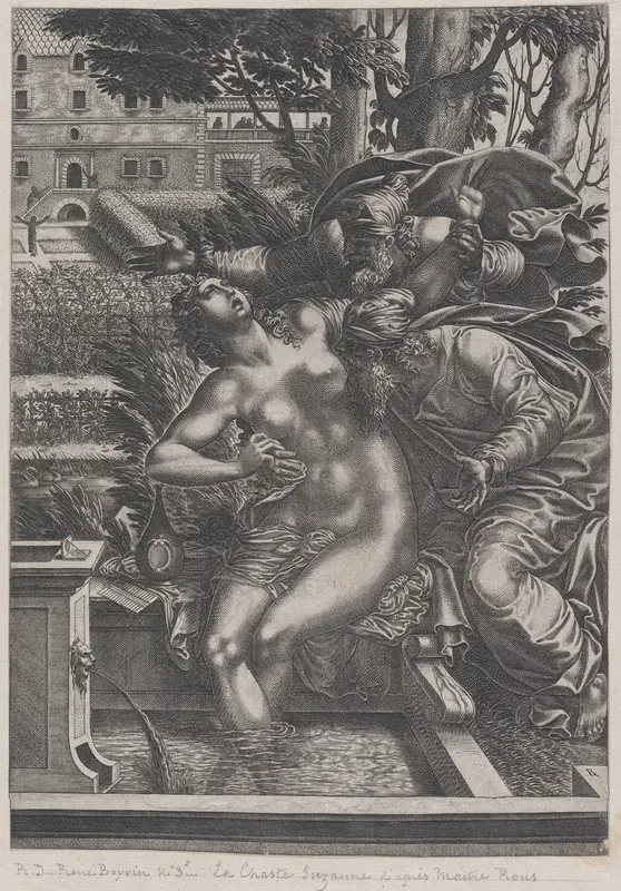 Susanna and the Elders Wall Art by René Boyvin - High-Resolution Digital Print