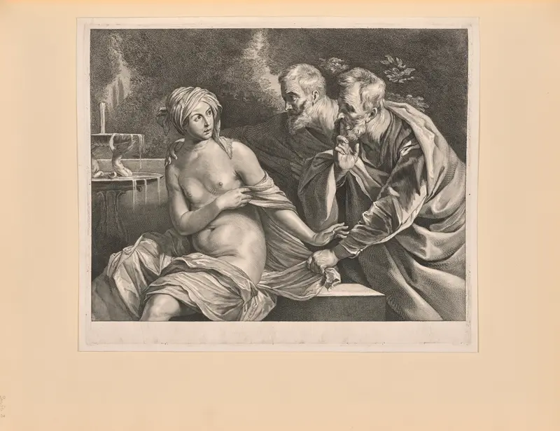 Susanna and the Elders, from Cabinet Reynst Wall Art by Cornelis Visscher - High-Resolution Digital Print
