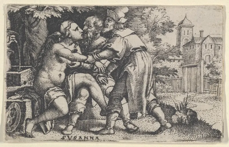 Susanna and the Elders, from "Scenes from the Old Testament" Wall Art by Georg Pencz - High-Resolution Digital Print