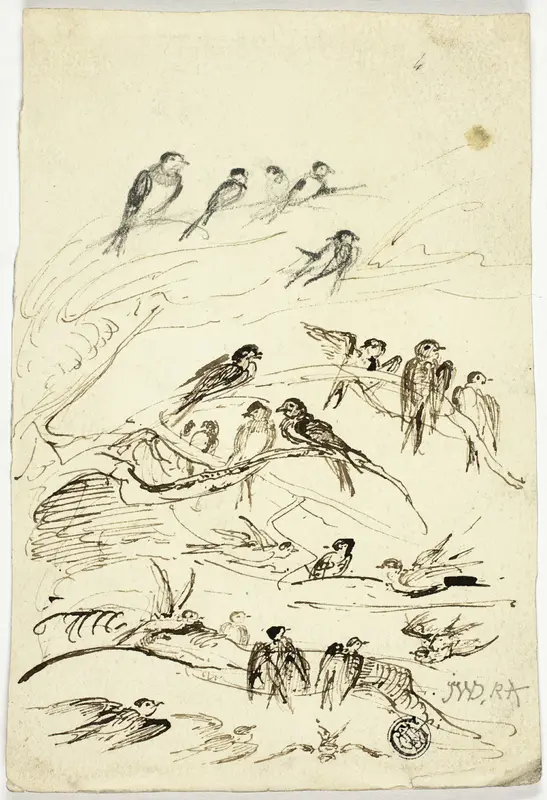 Swallows Before They Take Their Departure Wall Art by James Ward - High-Resolution Digital Print