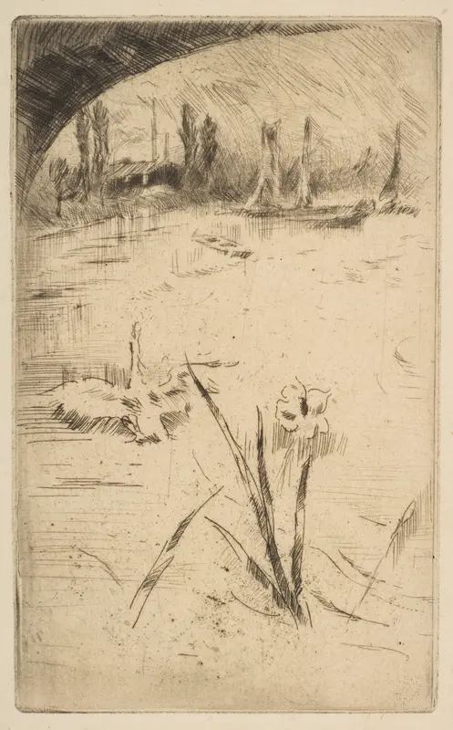 Swan and Iris (sketch after Cecil Lawson's "Swan and Iris") Wall Art by James McNeill Whistler - High-Resolution Digital Print