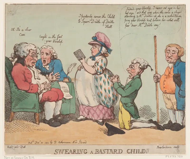 Swearing a Bastard Child! Wall Art by Thomas Rowlandson - High-Resolution Digital Print