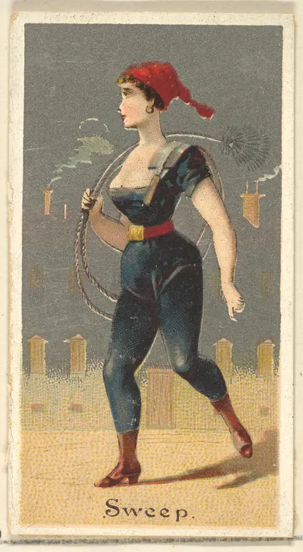Sweep, from the Occupations for Women series (N166) for Old Judge and Dogs Head Cigarettes Wall Art by Goodwin & Company - High-Resolution Digital Print