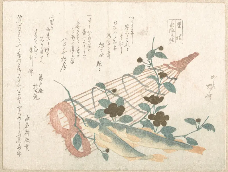 Sweet Fishes of the Nagara River, with Baskets and Flowers