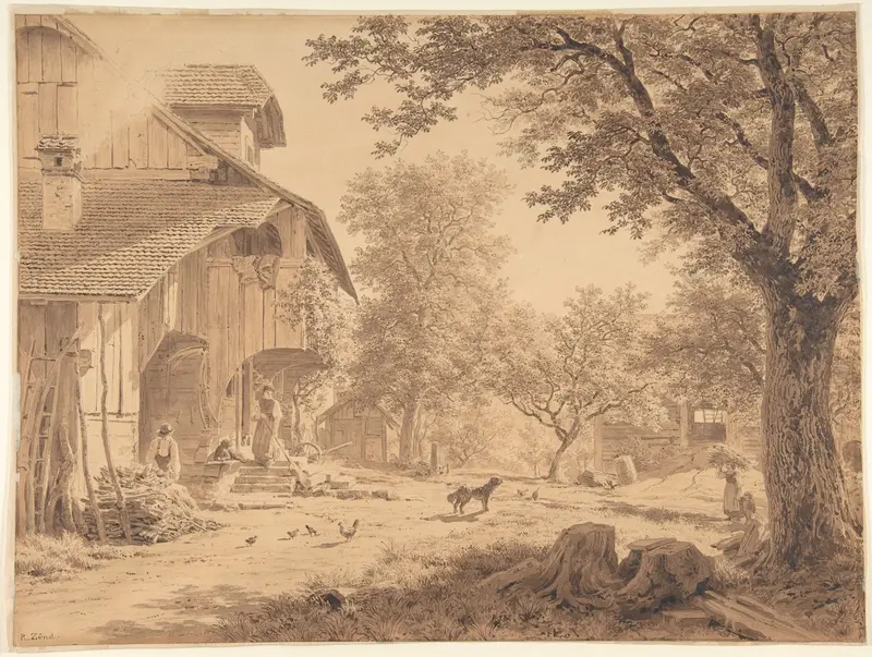 Swiss Farm ('Hirtenhof') Wall Art by Robert Zünd - High-Resolution Digital Print