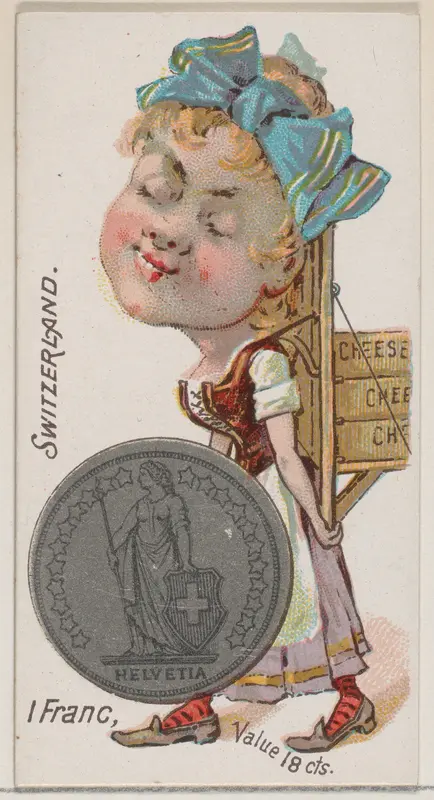 Switzerland, 1 Franc, from the series Coins of All Nations (N72, variation 1) for Duke brand cigarettes Wall Art by W. Duke, Sons & Co. - High-Resolution Digital Print