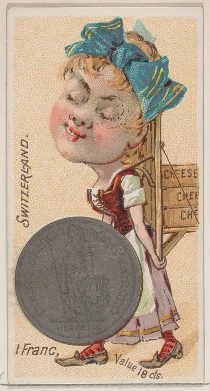 Switzerland, 1 Franc, from the series Coins of All Nations (N72, variation 2) for Duke brand cigarettes Wall Art by W. Duke, Sons & Co. - High-Resolution Digital Print
