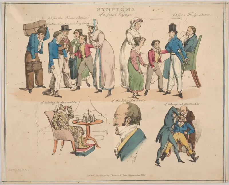 Symptoms of a First Voyage Wall Art by Henry Thomas Alken - High-Resolution Digital Print