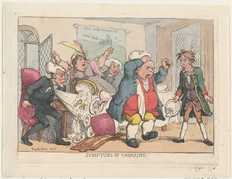 Symptoms of Choaking Wall Art by Thomas Rowlandson - High-Resolution Digital Print