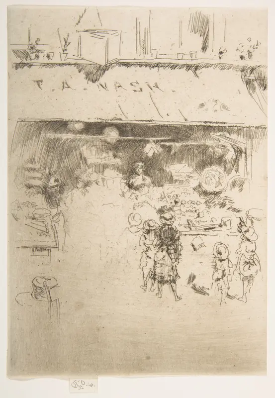 T. A. Nash's Fruit Shop (T. A. Nash's Greengrocer's Shop) Wall Art by James McNeill Whistler - High-Resolution Digital Print