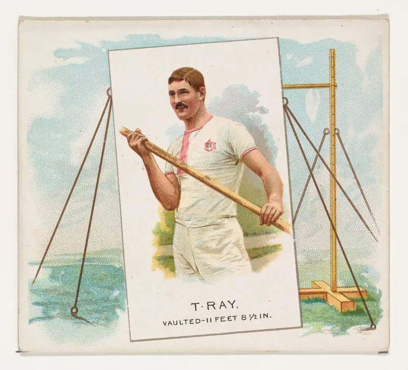 T. Ray, Pole Vault, from World's Champions, Second Series (N43) for Allen & Ginter Cigarettes Wall Art by Allen & Ginter - High-Resolution Digital Print