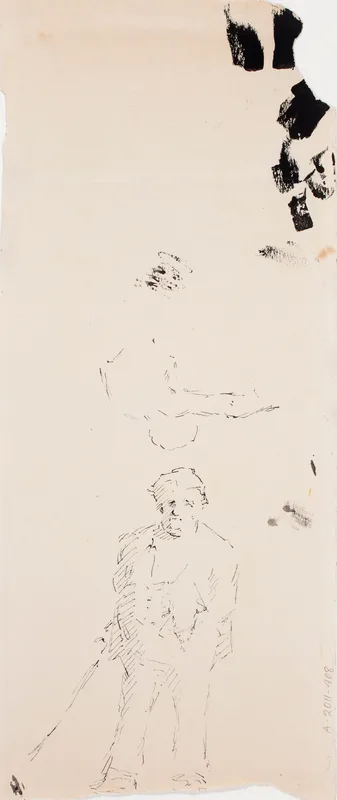 Taakkaa kantava vanha nainen, luonnos Wall Art by Helene Schjerfbeck - High-Resolution Digital Print