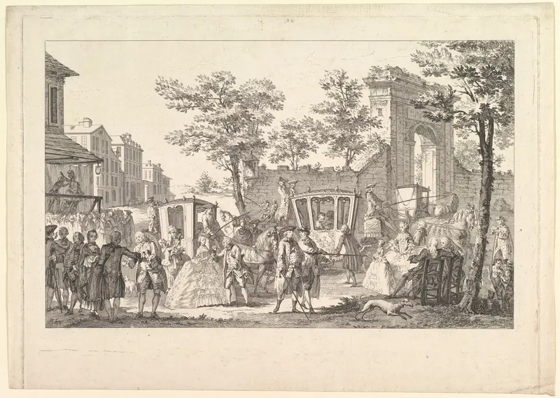 Tableau des portraits a la Mode (Plate of Fashion Portraits) Wall Art by Pierre François Courtois - High-Resolution Digital Print