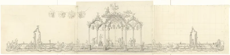 Tafelversiering bij de gouden bruiloft van burgermeester Gerrit Hooft, 1757 Wall Art by Unknown artist - High-Resolution Digital Print