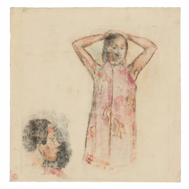 Tahitian Girl in Pink Pareu
