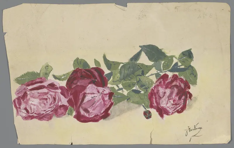 Tak met drie rozen Wall Art by anonymous - High-Resolution Digital Print