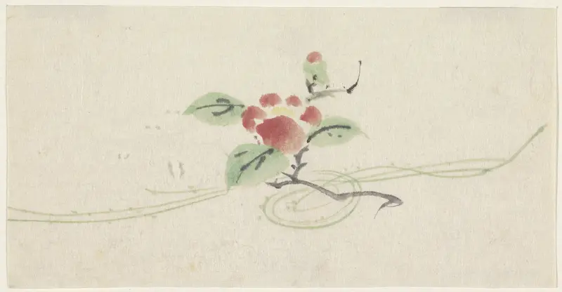 Tak met rode camelia Wall Art by Utagawa Kuniyoshi - High-Resolution Digital Print