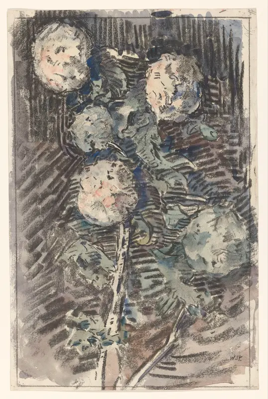 Tak met witte bloemen Wall Art by Wilhelmus Johannes Steenhoff - High-Resolution Digital Print