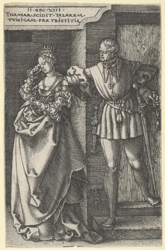 Tamar Turned Out of Amnon's House, from "The Story of Amnon and Tamar" Wall Art by Heinrich Aldegrever - High-Resolution Digital Print