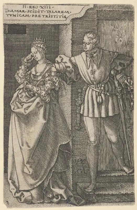 Tamar Turned Out of Amnon's House Wall Art by Heinrich Aldegrever - High-Resolution Digital Print