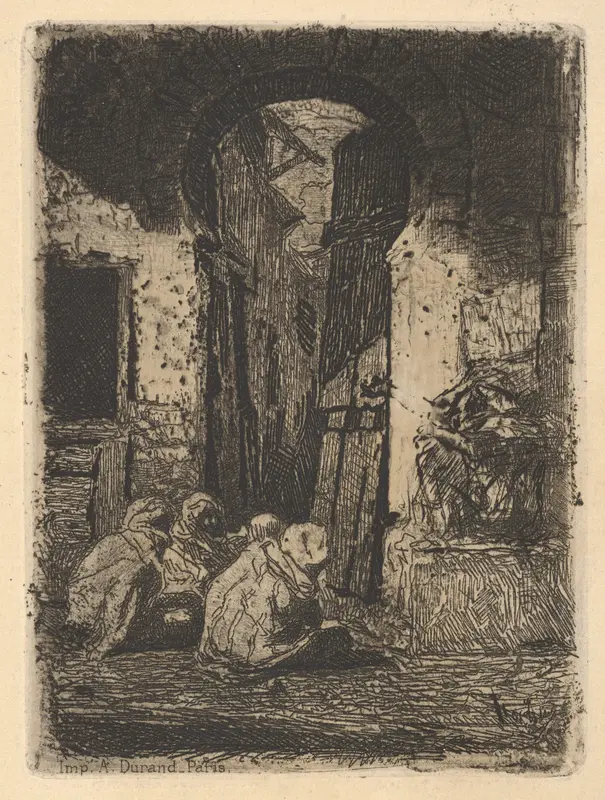 Tangier, Seated Arabs Wall Art by Mariano Fortuny Marsal - High-Resolution Digital Print