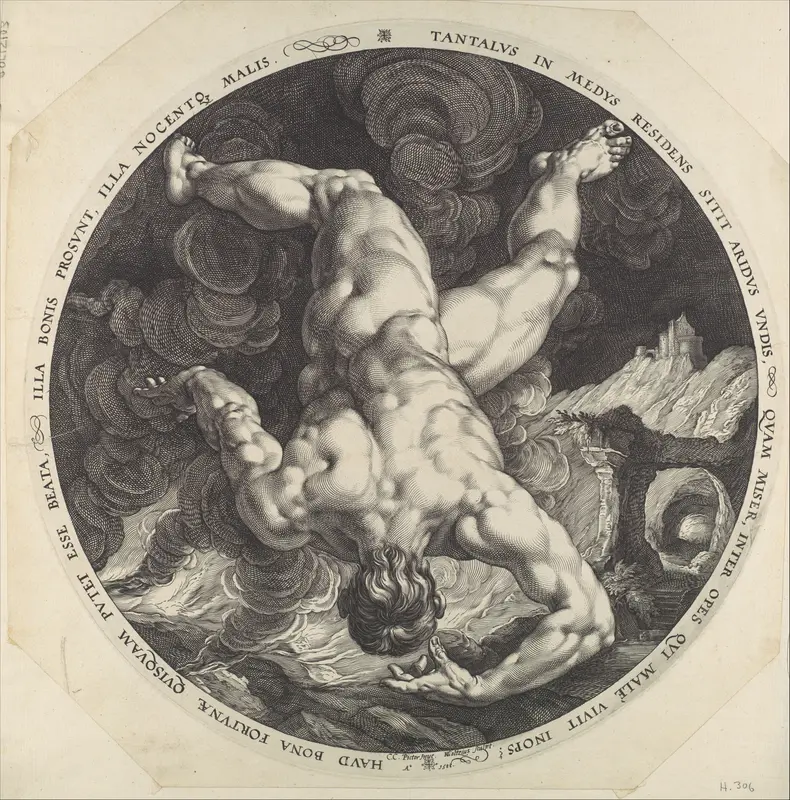 Tantalus, from "The Four Disgracers" Wall Art by Hendrick Goltzius - High-Resolution Digital Print