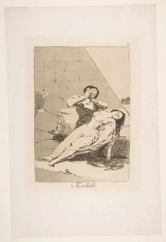 Tantalus (Tantalo), plate 9 from "Los Caprichos"