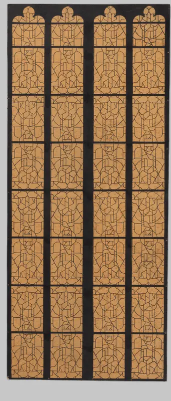 Tapijtontwerp voor ramen in het Noordertransept in de Dom te Utrecht Wall Art by Richard Nicolaüs Roland Holst - High-Resolution Digital Print