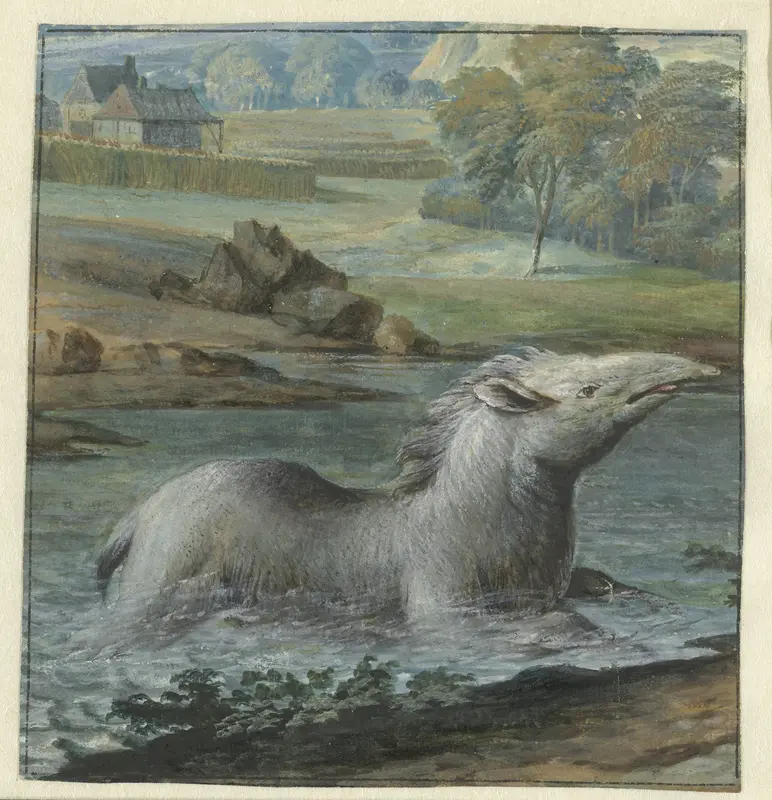 Tapir in het water Wall Art by Willem Hendrik Wilhelmus van Royen - High-Resolution Digital Print
