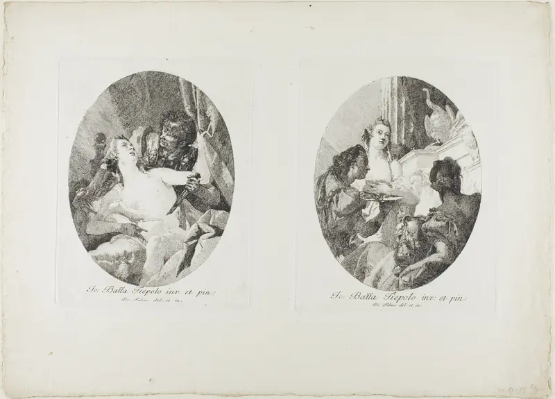 Tarquin and Lucretia and Cleopatra Honored with Gifts Wall Art by Giovanni Domenico Tiepolo - High-Resolution Digital Print