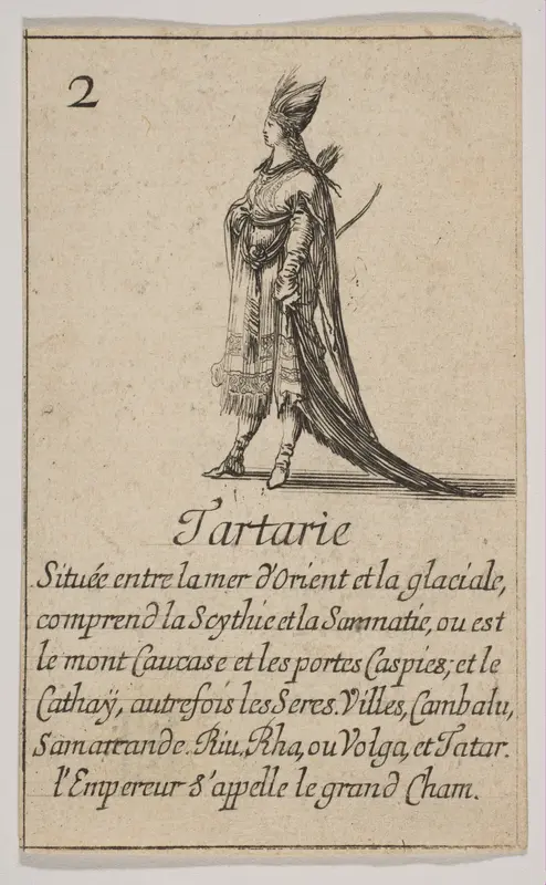 Tartarie, from "Jeu de la Géographie" Wall Art by Stefano della Bella - High-Resolution Digital Print