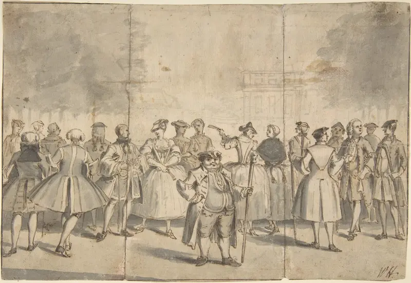 Taste a la Mode in the Year 1753 Wall Art by Louis Pierre Boitard - High-Resolution Digital Print