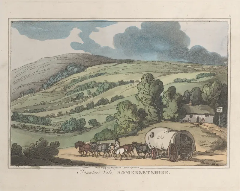 Taunton Vale, Somersetshire Wall Art by Thomas Rowlandson - High-Resolution Digital Print