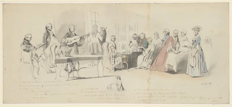 Tea Party at the Prince de Conti's Wall Art by Henry-Bonaventure Monnier - High-Resolution Digital Print