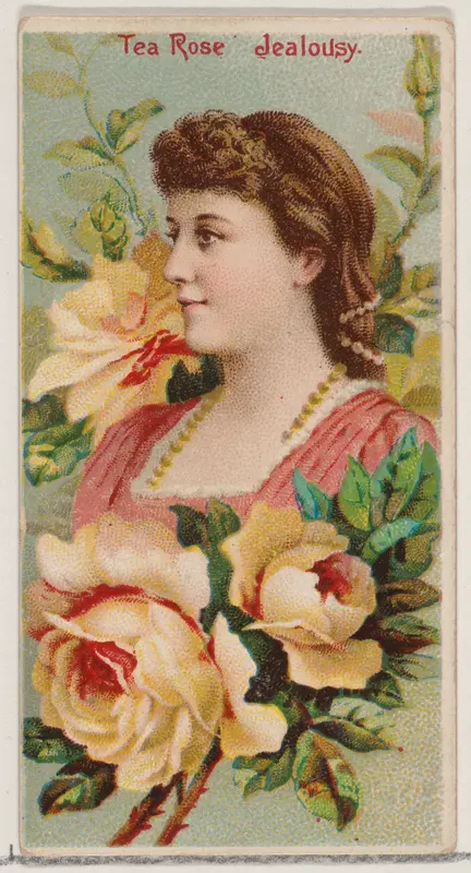 Tea Rose: Jealousy, from the series Floral Beauties and Language of Flowers (N75) for Duke brand cigarettes Wall Art by American Tobacco Company - High-Resolution Digital Print