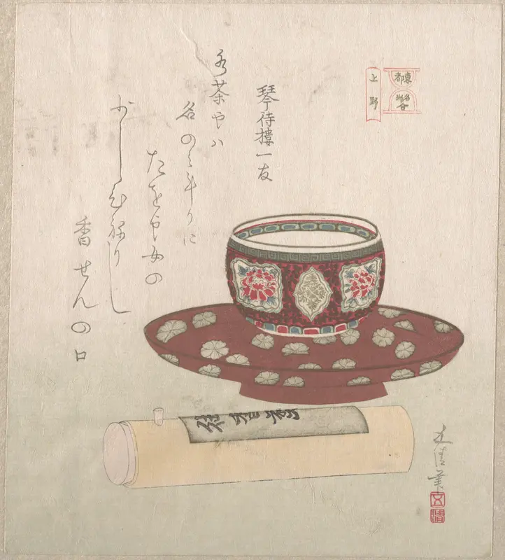 Teabowl and Powder Cake in a Tube Wall Art by Sunayama Gosei - High-Resolution Digital Print