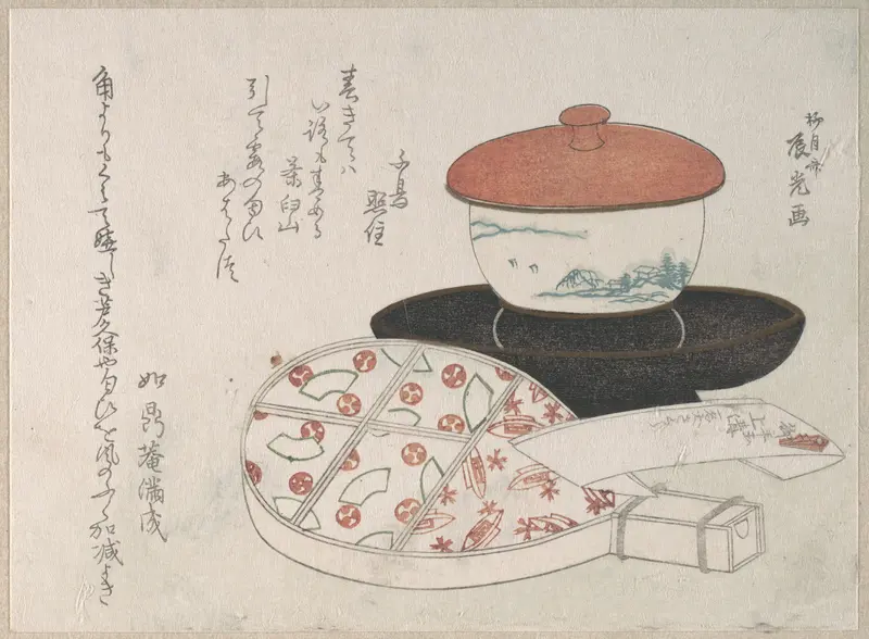 Teacup and Tea Heater Wall Art by Ryūgetsusai Shinkō - High-Resolution Digital Print