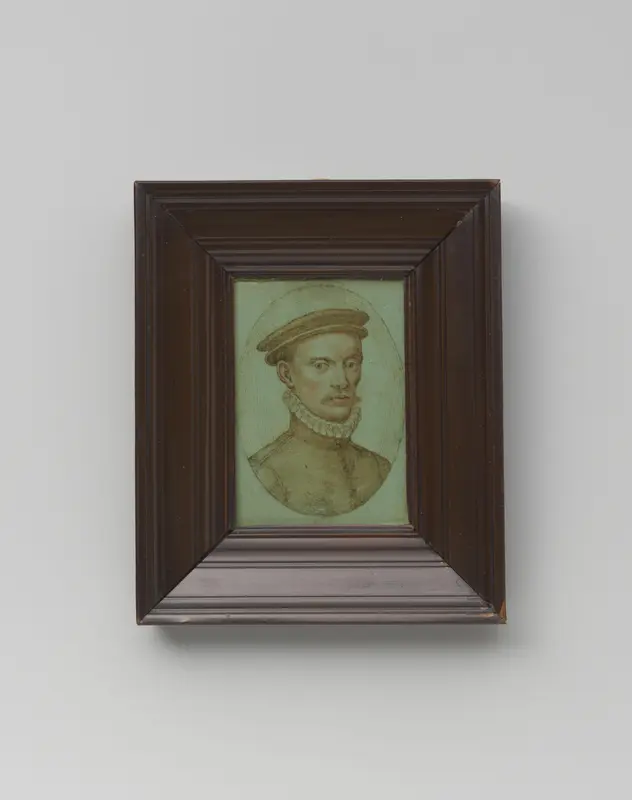 Tekening, portret van een onbekende man in laat-16de-eeuws kostuum Wall Art by anonymous - High-Resolution Digital Print