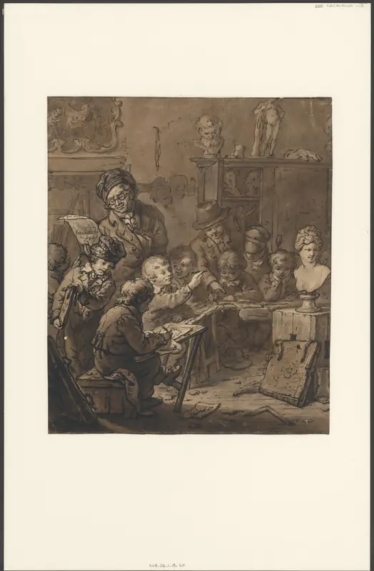 Tekenles voor jonge kinderen Wall Art by Christiaan van Geelen jr. - High-Resolution Digital Print