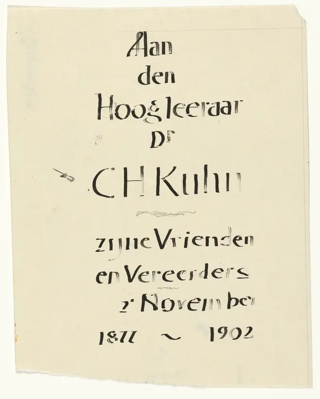 Tekst ter gelegenheid van het 25-jarig jubileum van prof. dr. C.H. Kuhn Wall Art by Gerrit Willem Dijsselhof - High-Resolution Digital Print