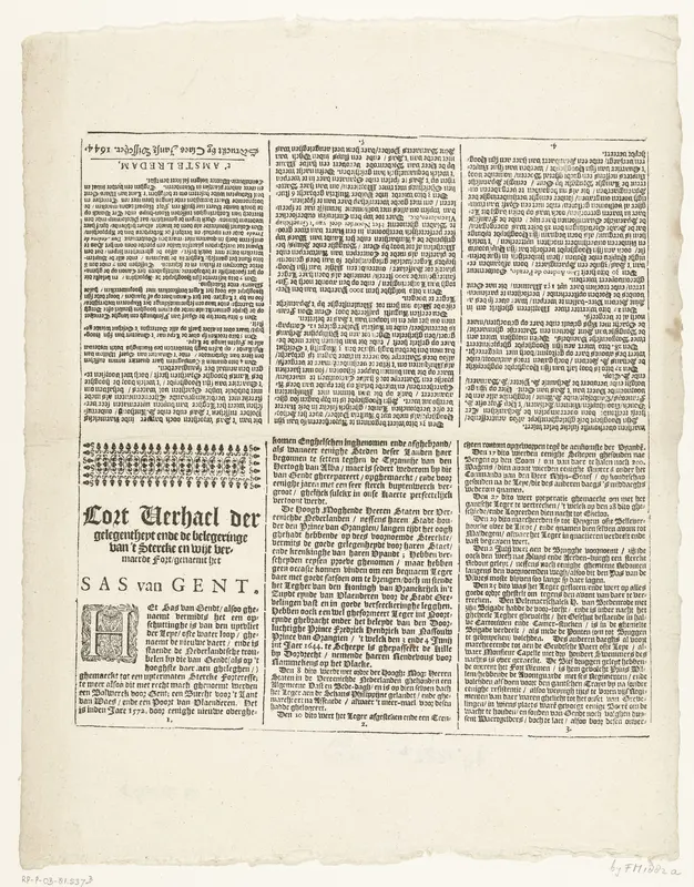 Tekstblad bij de kaart van het beleg van Sas-van-Gent, 1644 Wall Art by Unknown - High-Resolution Digital Print