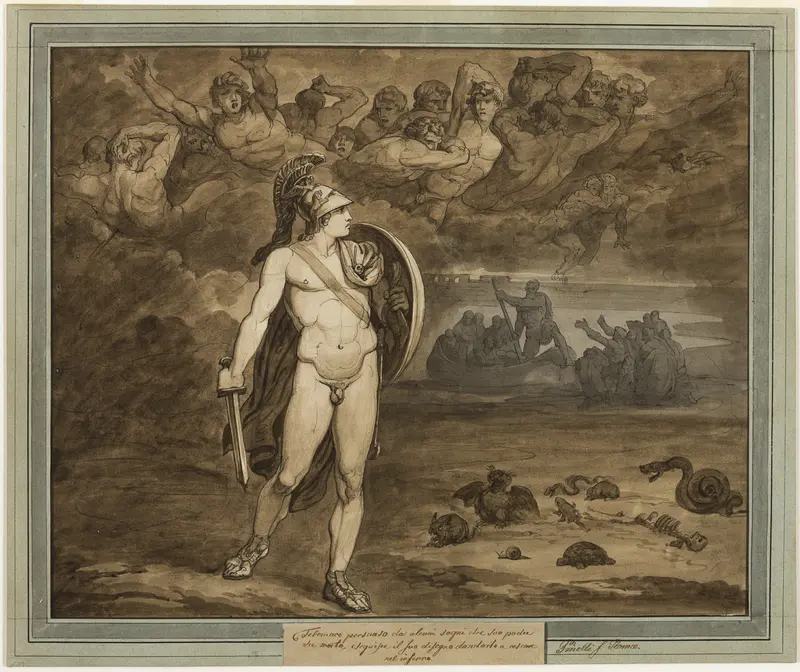 Telemachus, Believing that His Father, Ulysses, Is Dead, Searches for Him in the Underworld, from The Adventures of Telemachus, Book 18 Wall Art by Bartolomeo Pinelli - High-Resolution Digital Print
