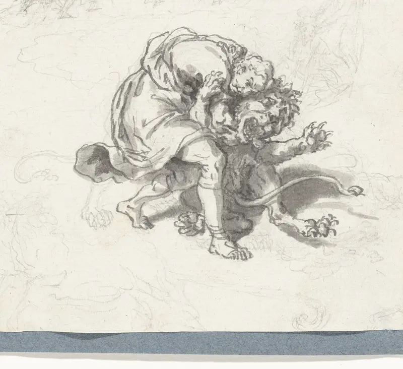 Telemachus doodt de leeuw Wall Art by Bernard Picart - High-Resolution Digital Print