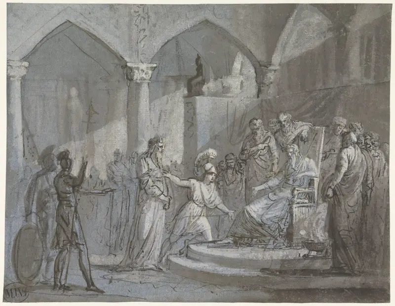 Telemachus en Mentor voor koning Sesostris Wall Art by Mattheus Ignatius van Bree - High-Resolution Digital Print